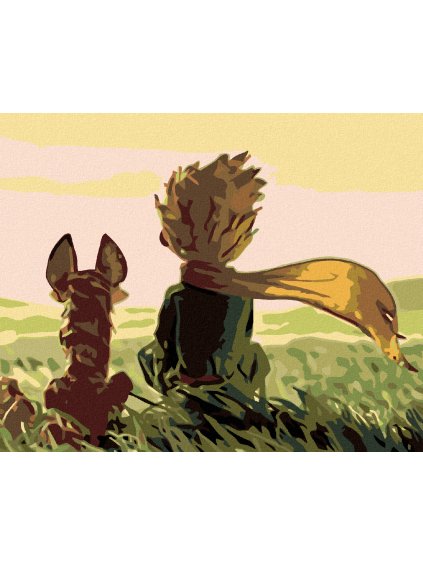 Diamantové maľovanie - MALÝ PRINC S LÍŠTIČKOU (Rámovanie bez rámu a bez vypnutia plátna, Rozmer 40x50 cm)