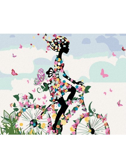 Diamantové maľovanie - NA BICYKLI (Rámovanie bez rámu a bez vypnutia plátna, Rozmer 40x50 cm)