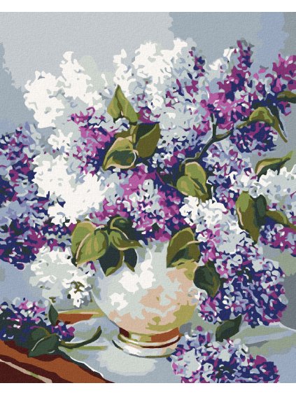 Diamantové maľovanie - ORGOVÁNY VO VÁZE SO ZLATÝM OKRAJOM (Rámovanie bez rámu a bez vypnutia plátna, Rozmer 40x50 cm)