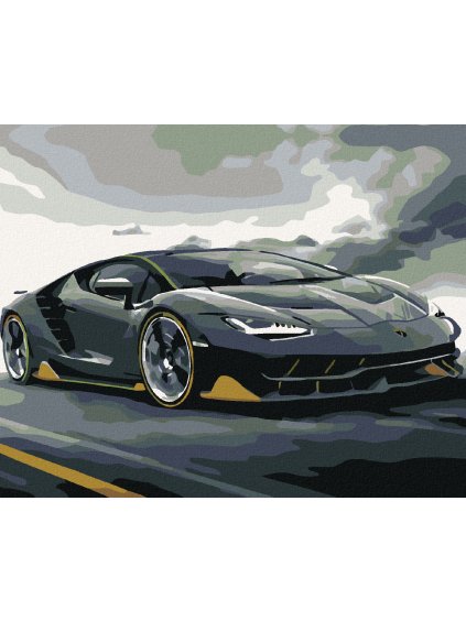 Diamantové maľovanie - LAMBORGHINI (Rámovanie bez rámu a bez vypnutia plátna, Rozmer 40x50 cm)