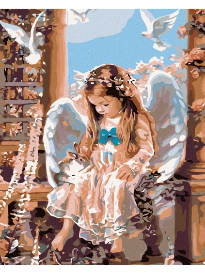 Diamantové maľovanie - ANJELIK (Rámovanie bez rámu a bez vypnutia plátna, Rozmer 40x50 cm)