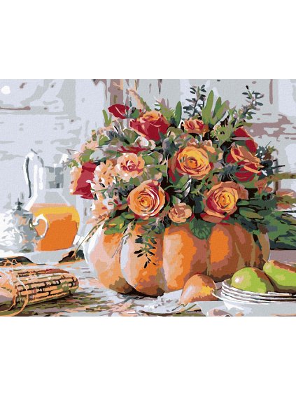 Diamantové maľovanie - KYTICA RUŽÍ S DYŇOU (Rámovanie bez rámu a bez vypnutia plátna, Rozmer 40x50 cm)