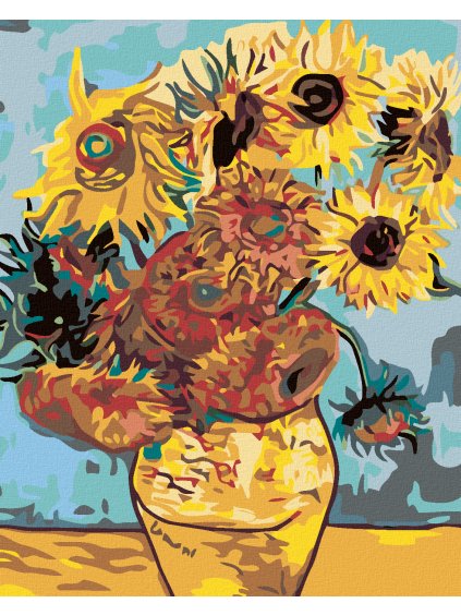 Diamantové maľovanie - SLNEČNICE (VAN GOGH) (Rámovanie bez rámu a bez vypnutia plátna, Rozmer 40x50 cm)