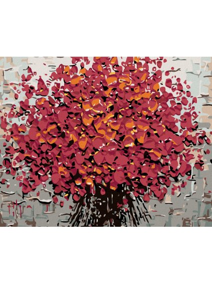 Diamantové maľovanie - RUDÉ KVETY (Rámovanie bez rámu a bez vypnutia plátna, Rozmer 40x50 cm)