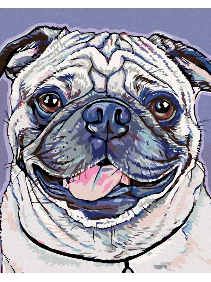 Diamantové maľovanie - MOPSÍK (Rámovanie bez rámu a bez vypnutia plátna, Rozmer 40x50 cm)