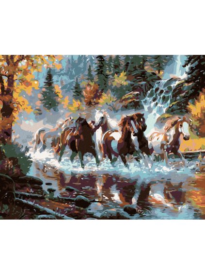Diamantové maľovanie - STÁDO STRAKAČOV (Rámovanie bez rámu a bez vypnutia plátna, Rozmer 40x50 cm)