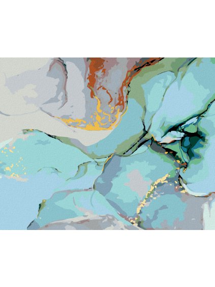 Diamantové maľovanie - TYRKYSOVÁ ABSTRAKCIA (Rámovanie bez rámu a bez vypnutia plátna, Rozmer 40x50 cm)