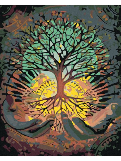 Diamantové maľovanie - DAROVANÝ STROM (Rámovanie bez rámu a bez vypnutia plátna, Rozmer 40x50 cm)