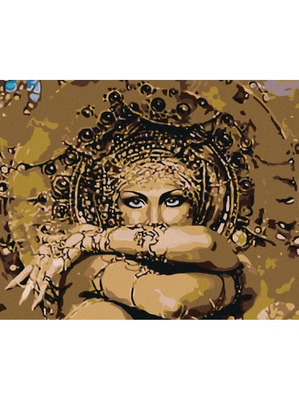 Diamantové maľovanie - TAJOMNÁ ŽENA V OBJATÍ (Rámovanie bez rámu a bez vypnutia plátna, Rozmer 40x50 cm)