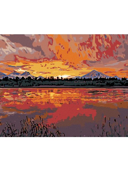 Diamantové maľovanie - KRÁSNY ZÁPAD SLNKA (Rámovanie bez rámu a bez vypnutia plátna, Rozmer 40x50 cm)