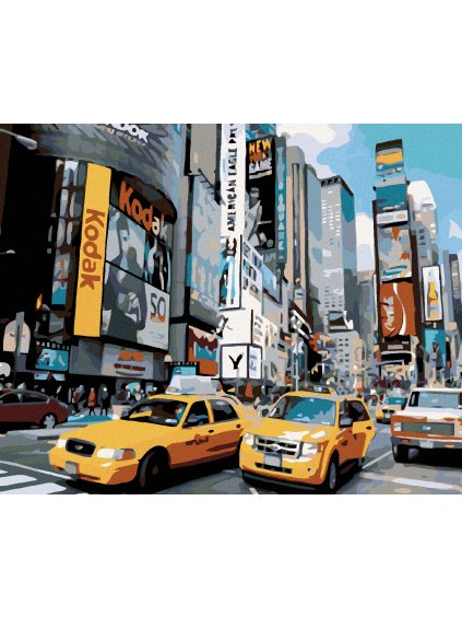 Diamantové maľovanie - ULICA V NEW YORKU (Rámovanie bez rámu a bez vypnutia plátna, Rozmer 40x50 cm)