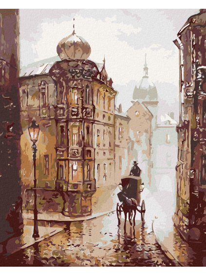 Diamantové maľovanie - KOŇSKÝ POVOZ (Rámovanie bez rámu a bez vypnutia plátna, Rozmer 40x50 cm)