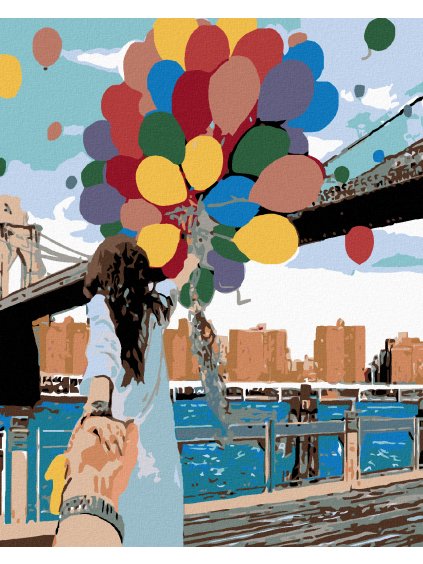 Diamantové maľovanie - PÚŠŤANIE BALÓNOV (Rámovanie bez rámu a bez vypnutia plátna, Rozmer 40x50 cm)