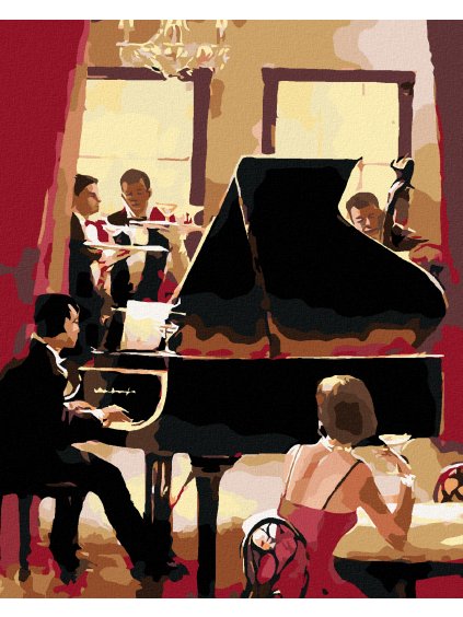 Diamantové maľovanie - KLAVÍRISTA (Rámovanie bez rámu a bez vypnutia plátna, Rozmer 40x50 cm)