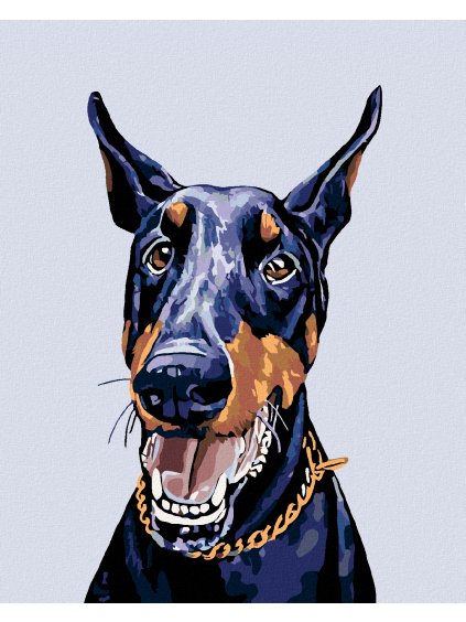 Diamantové maľovanie - DOBERMAN (Rámovanie bez rámu a bez vypnutia plátna, Rozmer 40x50 cm)