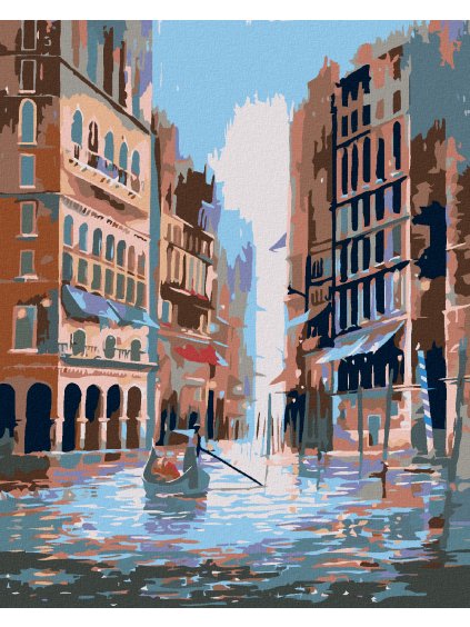 Diamantové maľovanie - PLAVBA MEDZI BUDOVAMI (Rámovanie bez rámu a bez vypnutia plátna, Rozmer 40x50 cm)