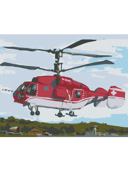 Diamantové maľovanie - ZÁCHRANÁRSKY VRTUĽNÍK (Rámovanie bez rámu a bez vypnutia plátna, Rozmer 40x50 cm)