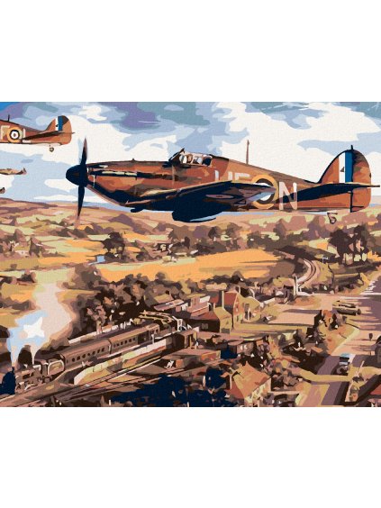 Diamantové maľovanie - LIETADLO (Rámovanie bez rámu a bez vypnutia plátna, Rozmer 40x50 cm)