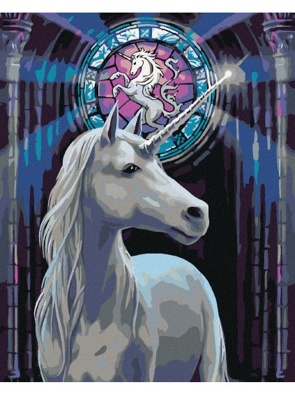 Diamantové maľovanie - BIELY JEDNOROŽEC (Rámovanie bez rámu a bez vypnutia plátna, Rozmer 40x50 cm)