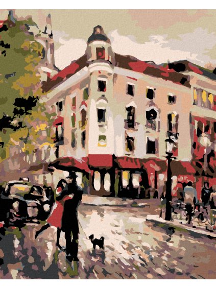 Diamantové maľovanie - SCHÔDZKA NA ROHU (Rámovanie bez rámu a bez vypnutia plátna, Rozmer 40x50 cm)