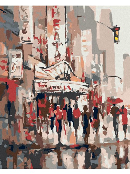 Diamantové maľovanie - ĽUDIA PRI DIVADLE (Rámovanie bez rámu a bez vypnutia plátna, Rozmer 40x50 cm)