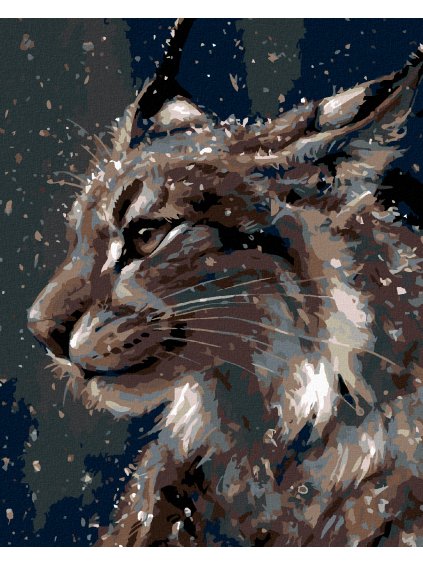 Diamantové maľovanie - RYS V ZIME (Rámovanie bez rámu a bez vypnutia plátna, Rozmer 40x50 cm)