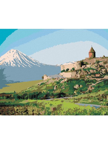 Diamantové maľovanie - STARÝ HRAD (Rámovanie bez rámu a bez vypnutia plátna, Rozmer 40x50 cm)