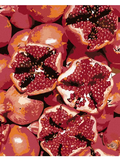 Diamantové maľovanie - GRANÁTOVÉ JABLKO (Rámovanie bez rámu a bez vypnutia plátna, Rozmer 40x50 cm)