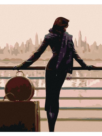 Diamantové maľovanie - ŽENA NA CESTÁCH (Rámovanie bez rámu a bez vypnutia plátna, Rozmer 40x50 cm)