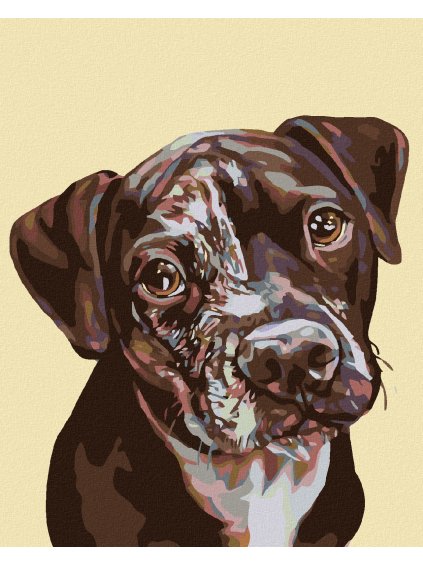 Diamantové maľovanie - FĽAKATÉ ŠTENIATKO (Rámovanie bez rámu a bez vypnutia plátna, Rozmer 40x50 cm)