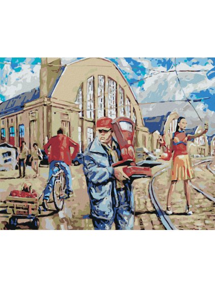 Diamantové maľovanie - MESTSKÝ RUCH (Rámovanie bez rámu a bez vypnutia plátna, Rozmer 40x50 cm)