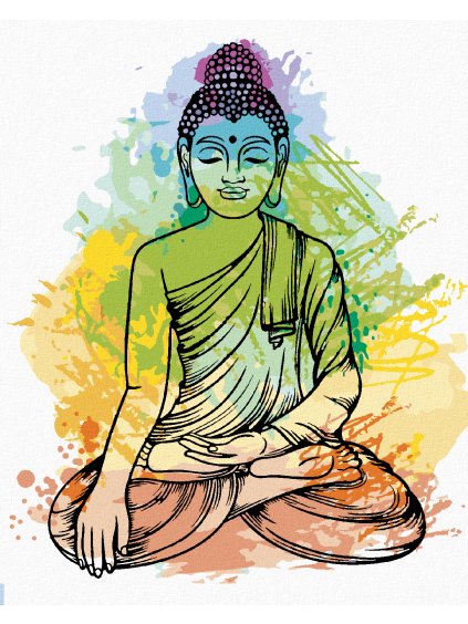 Diamantové maľovanie - FAREBNÝ BUDDHA (Rámovanie bez rámu a bez vypnutia plátna, Rozmer 40x50 cm)