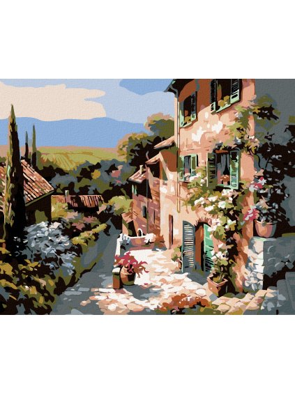 Diamantové maľovanie - DOM V TOSKÁNSKU (Rámovanie bez rámu a bez vypnutia plátna, Rozmer 40x50 cm)