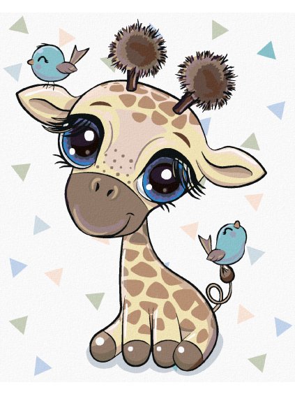 Diamantové maľovanie - MALÁ ŽIRAFA (Rámovanie bez rámu a bez vypnutia plátna, Rozmer 40x50 cm)
