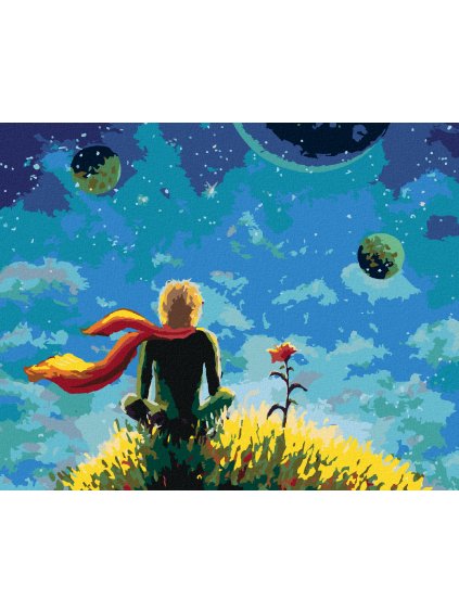 Diamantové maľovanie - MALÝ PRINC A JEHO RUŽA (Rámovanie bez rámu a bez vypnutia plátna, Rozmer 40x50 cm)