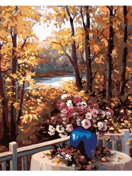 Diamantové maľovanie - POHĽAD Z TERASY (Rámovanie bez rámu a bez vypnutia plátna, Rozmer 40x50 cm)