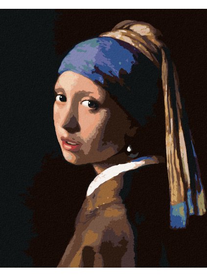 Diamantové maľovanie - DIEVČA S PERLOU (J. VERMEER) (Rámovanie bez rámu a bez vypnutia plátna, Rozmer 40x50 cm)