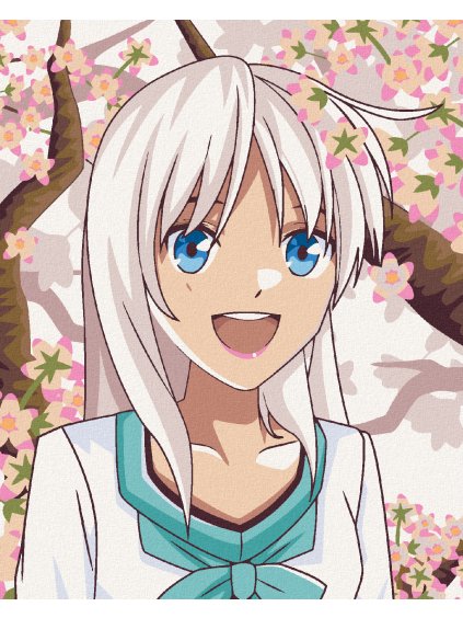 Diamantové maľovanie - ANIME DIEVČA PRI STROME (Rámovanie bez rámu a bez vypnutia plátna, Rozmer 40x50 cm)