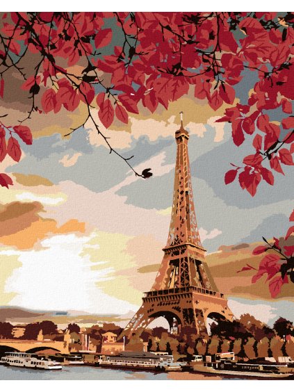 Diamantové maľovanie - PARÍŽ A JESEŇ (Rámovanie bez rámu a bez vypnutia plátna, Rozmer 40x50 cm)