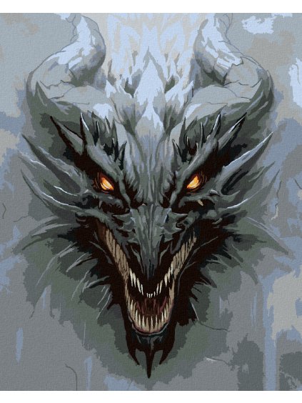 Diamantové maľovanie - HLAVA DRAKA (Rámovanie bez rámu a bez vypnutia plátna, Rozmer 40x50 cm)