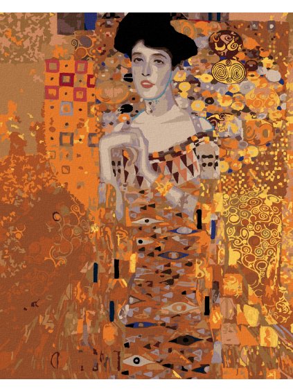 Diamantové maľovanie - ZLATÁ ADÉLA (G. KLIMT) (Rámovanie bez rámu a bez vypnutia plátna, Rozmer 40x50 cm)