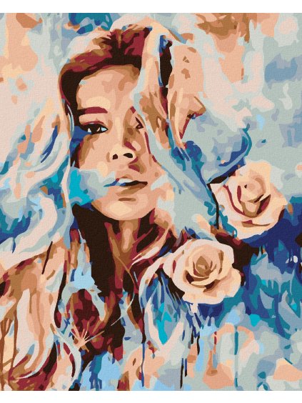 Diamantové maľovanie - RUŽOVÁ ŽENA (Rámovanie bez rámu a bez vypnutia plátna, Rozmer 40x50 cm)