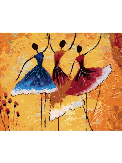 Diamantové maľovanie - KVETINOVÉ TANEČNICE (Rámovanie bez rámu a bez vypnutia plátna, Rozmer 40x50 cm)