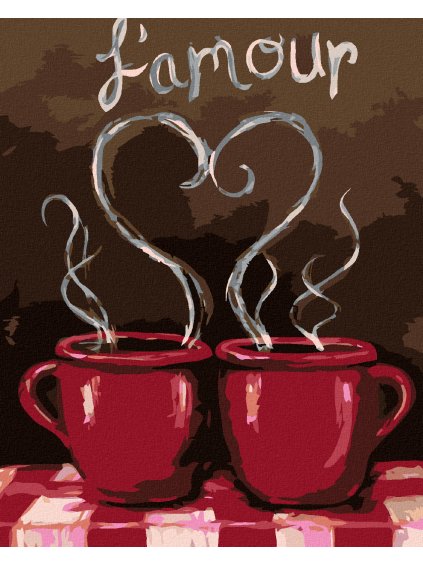 Diamantové maľovanie - KÁVA NA FRANCÚZSKY SPÔSOB (Rámovanie bez rámu a bez vypnutia plátna, Rozmer 40x50 cm)