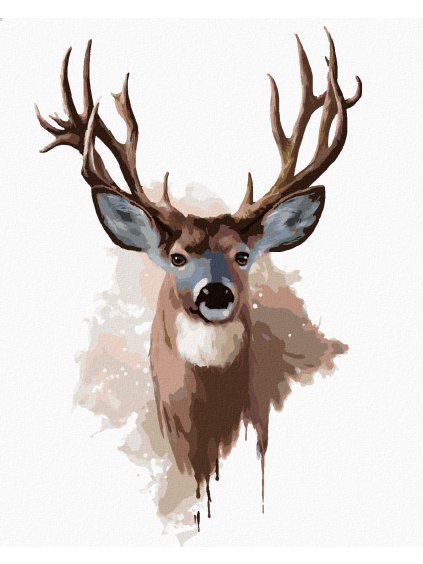 Diamantové maľovanie - JELEŇ SO ŠIROKÝMI PAROHAMI (Rámovanie bez rámu a bez vypnutia plátna, Rozmer 40x50 cm)