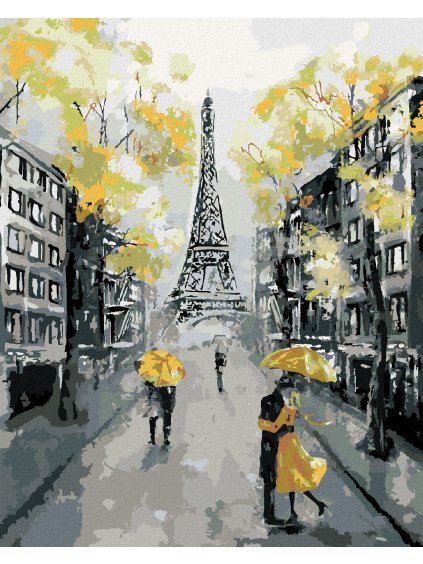 Diamantové maľovanie - ŽLTÝ PARÍŽ (Rámovanie bez rámu a bez vypnutia plátna, Rozmer 40x50 cm)