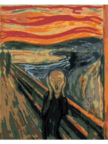 Diamantové maľovanie - VÝKRIK II (E. MUNCH) (Rámovanie bez rámu a bez vypnutia plátna, Rozmer 40x50 cm)