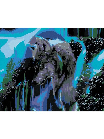 Diamantové maľovanie - PROFIL VLKA (Rámovanie bez rámu a bez vypnutia plátna, Rozmer 40x50 cm)