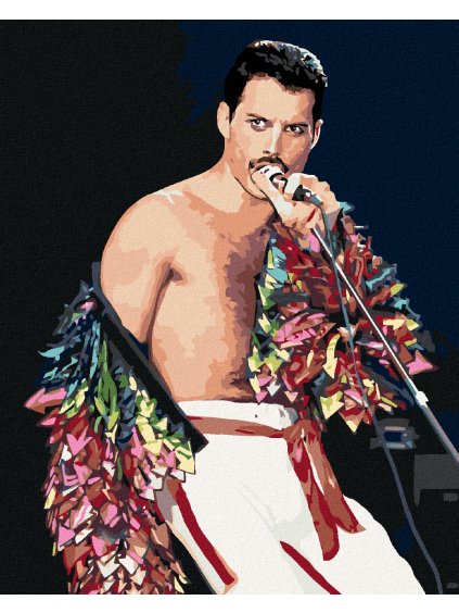 Diamantové maľovanie - FREDDIE MERCURY (Rámovanie bez rámu a bez vypnutia plátna, Rozmer 40x50 cm)