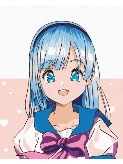 Diamantové maľovanie - ANIME DIEVČA S MAŠĽOU (Rámovanie bez rámu a bez vypnutia plátna, Rozmer 40x50 cm)